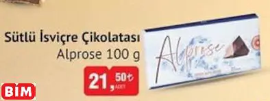 ALPROSE SÜTLÜ İSVİÇRE ÇİKOLATASI ALPROSE SÜTLÜ İSVİÇRE ÇİKOLATASI